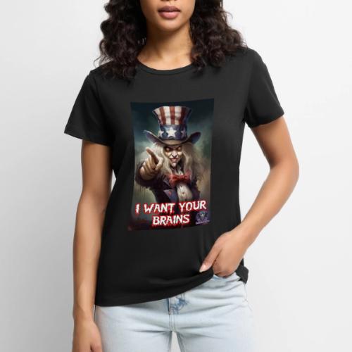 Zombie Aunt Samantha Wants You #10T Patriot Undead - Women's Premium T-Shirt