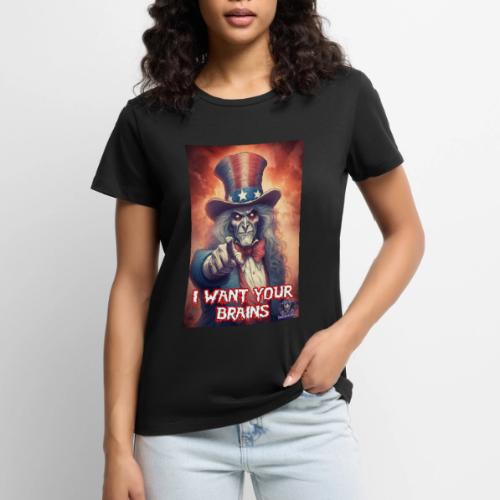 Zombie Uncle Sam Wants You #1T Patriotic Undead - Women's Premium T-Shirt