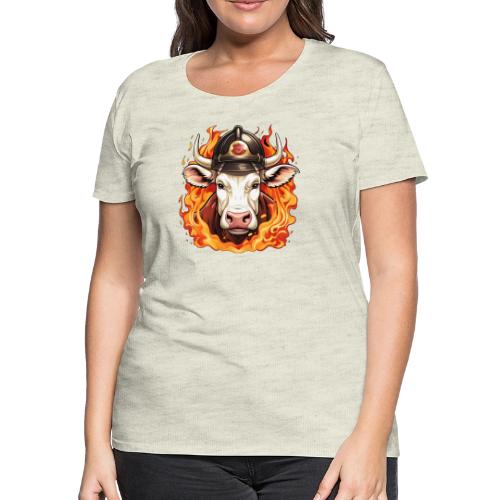 Firefighter cow - Women's Premium T-Shirt