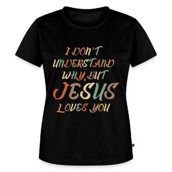 Christianity Cross Bible Jesus Christ - Women's Premium T-Shirt - black - Front - Selfina (174cm)