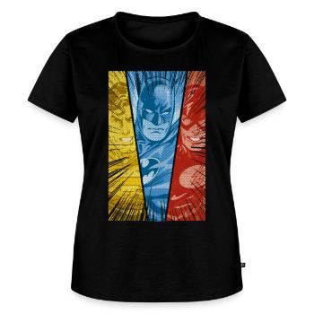 Justice League Superman Batman Flash - T-shirt premium pour femmes - noir - Devant - Selfina (174cm)