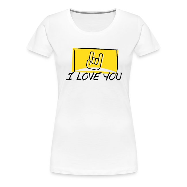 I Love You with sign language Yellow window.
