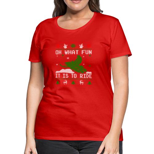 Oh What Fun Snowmobile Ugly Sweater style - Women's Premium T-Shirt
