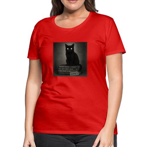 Cat on Banned Books - Women's Premium T-Shirt