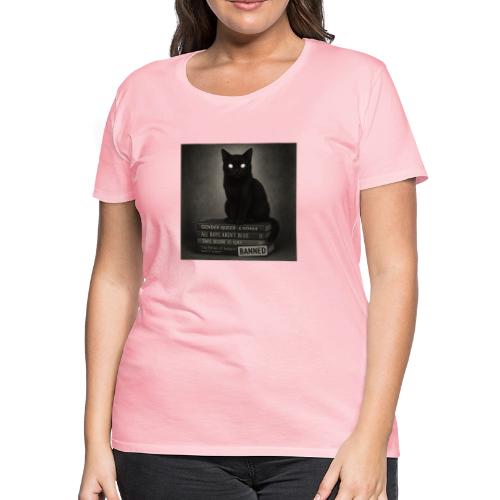Cat on Banned Books - Women's Premium T-Shirt