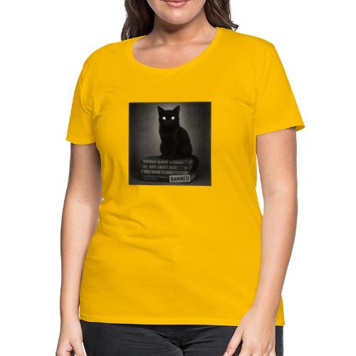 Cat on Banned Books - Women's Premium T-Shirt