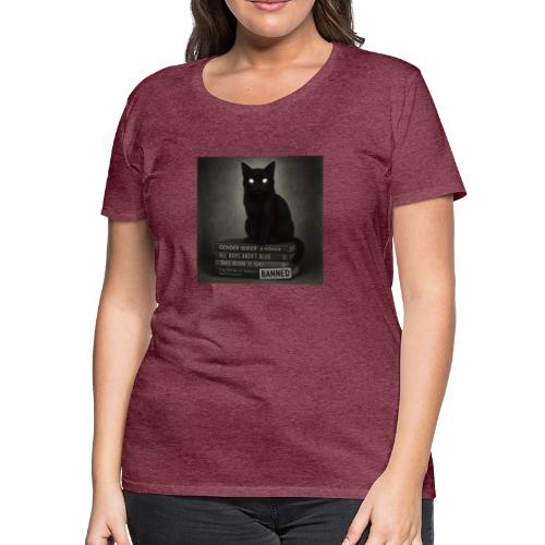 Cat on Banned Books - Women's Premium T-Shirt