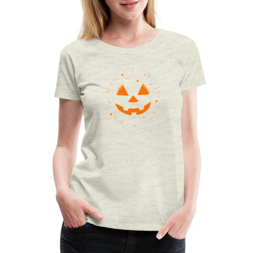 SKM Pumpkin Face & Stars, Orange - Women's Premium T-Shirt