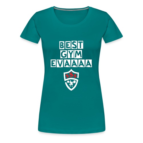 Best Gym Evaaa White and Red - Women's Premium T-Shirt