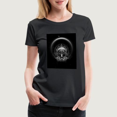 Gothic Skull Blaze Abstract Digital Art - Women's Premium T-Shirt