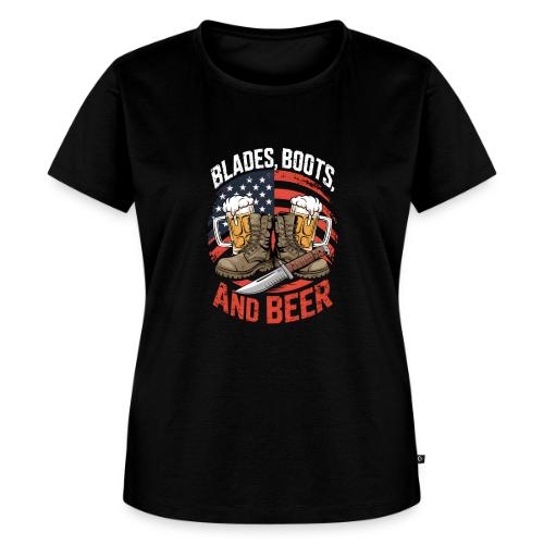 Blades, Boots, and Beer - Women's Premium T-Shirt