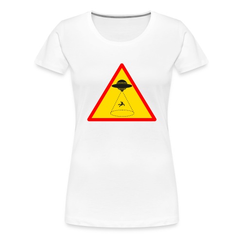 warning ufo sign - Women's Premium T-Shirt