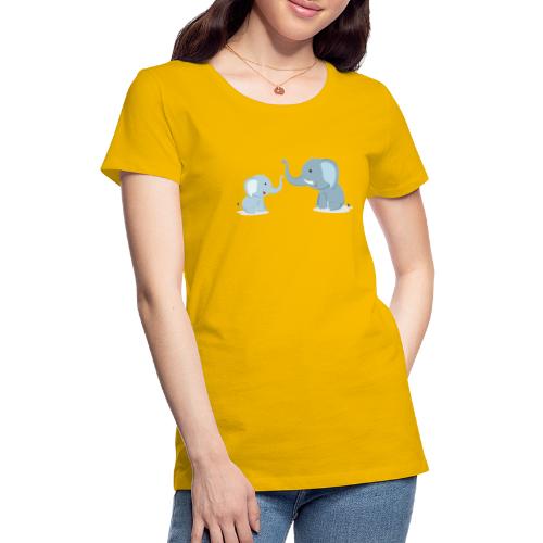 Father and Baby Son Elephant - Women's Premium T-Shirt