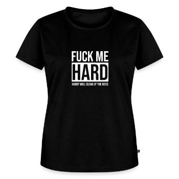 Fuck Me Hard - FCK ME Sexy Dirty Horny Porn Gift - Women's Premium T-Shirt - black - Front - Selfina (174cm)