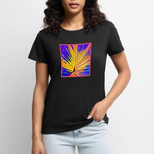 Vibrant Neon Leaf Pattern - Women's Premium T-Shirt