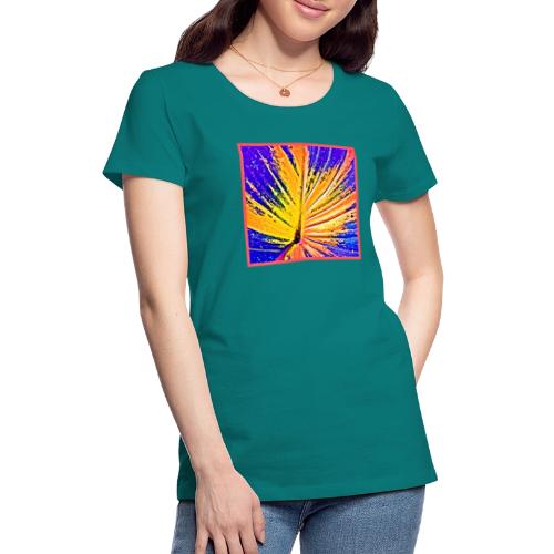 Vibrant Neon Leaf Pattern - Women's Premium T-Shirt