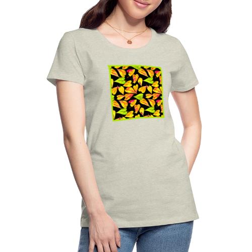 Neon Leaf Art Elegance - Women's Premium T-Shirt