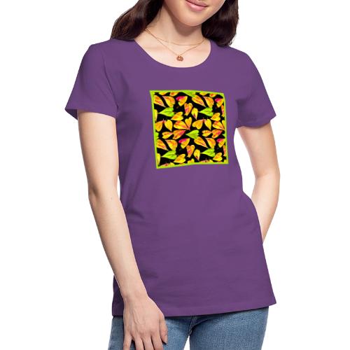 Neon Leaf Art Elegance - Women's Premium T-Shirt