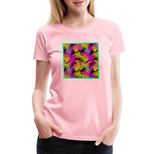 Chic Neon Leaf Lively Design - Women's Premium T-Shirt