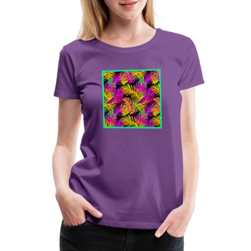 Chic Neon Leaf Lively Design - Women's Premium T-Shirt