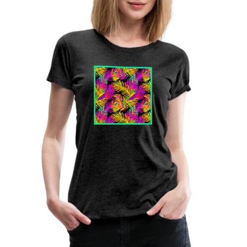 Chic Neon Leaf Lively Design - Women's Premium T-Shirt