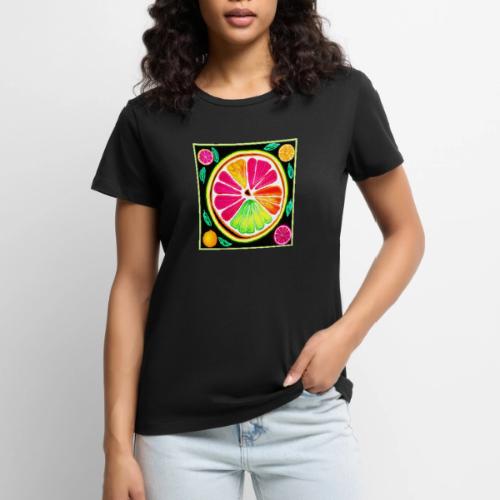 Neon Citrus Fruit Fiesta - Women's Premium T-Shirt