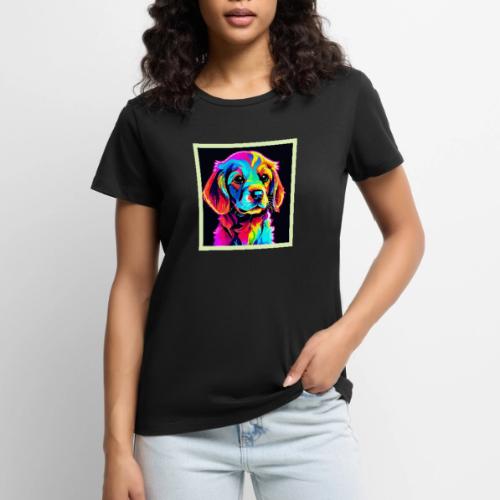 Rainbow Dog Portrait Art - Women's Premium T-Shirt