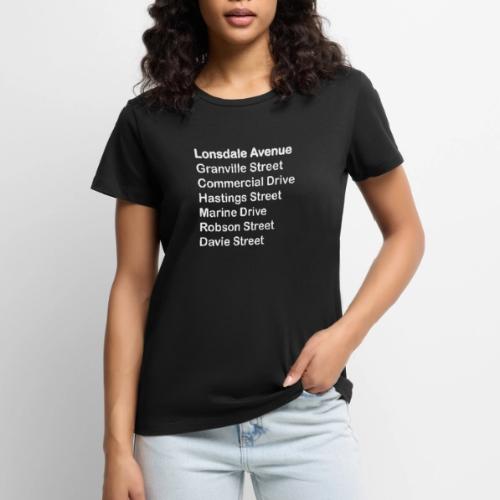 Street Names White Text - Women's Premium T-Shirt