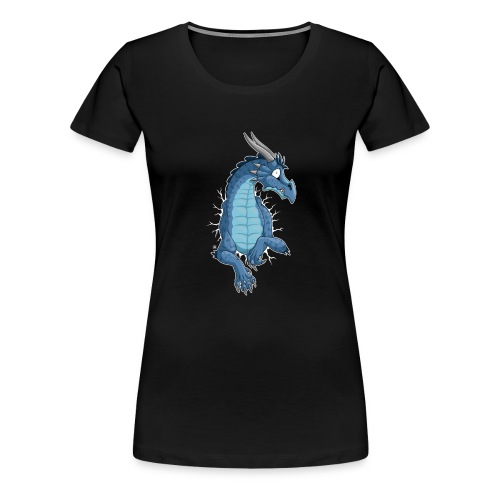 STUCK Blue Dragon (front) - Women's Premium T-Shirt