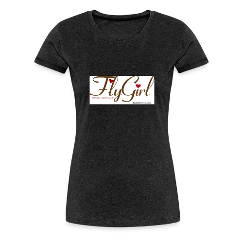 FlyGirlTextGray jpg - Women's Premium T-Shirt