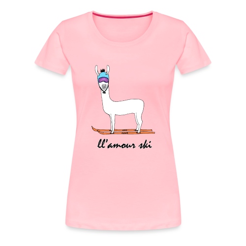 Skiin' llama - Women's Premium T-Shirt
