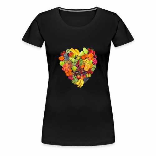 Fruit Heart - Be Healthy - World Vegetarian Day - Women's Premium T-Shirt