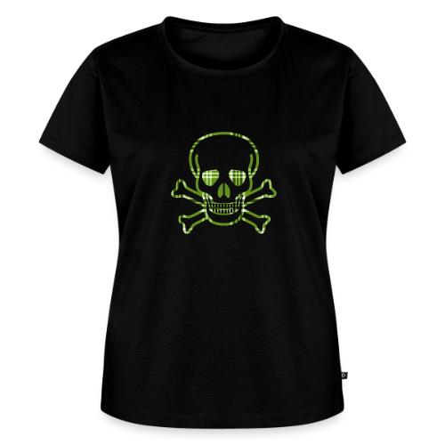 Skull & Cross Bones Green Plaid - Women's Premium T-Shirt