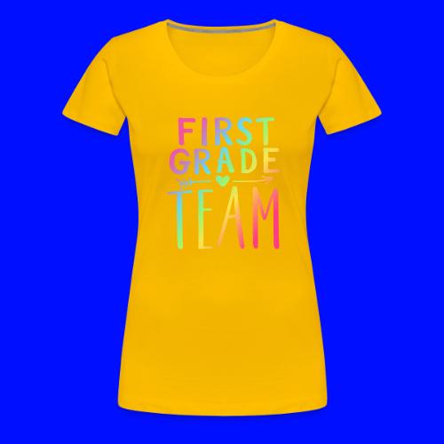 First Grade Team Neon Rainbow Teacher T-Shirts - Women's Premium T-Shirt