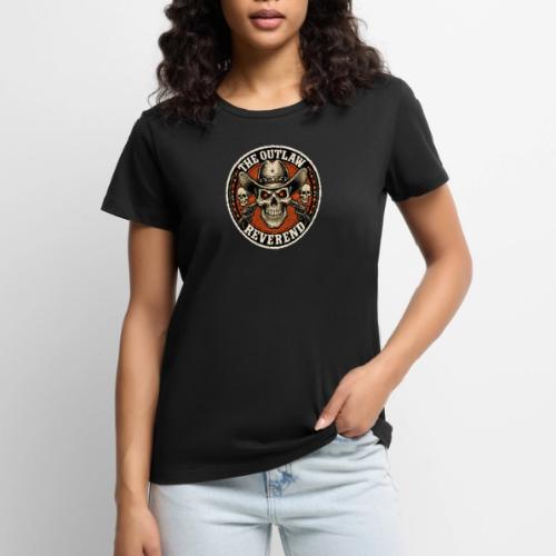 The Outlaw Reverend Skull Face Cowboy - Women's Premium T-Shirt