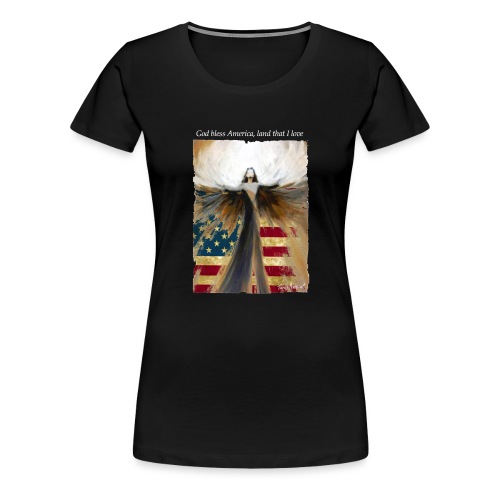 God bless America Angel_Strong color_white type - Women's Premium T-Shirt