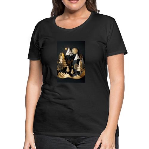 Gold and Black Wonderland - Whimsical Wintertime - Women's Premium T-Shirt