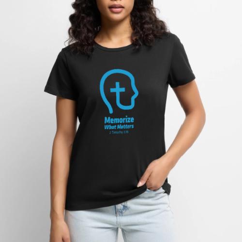 Memorize What Matters Original Blue Logo Design - Women's Premium T-Shirt
