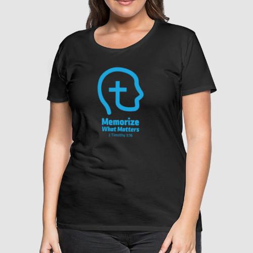 Memorize What Matters Original Blue Logo Design - Women's Premium T-Shirt