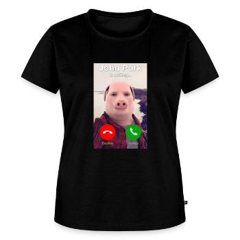 John Pork Is Calling Shirt John Pork Meme Wo - Women's Premium T-Shirt - black - Front - Selfina (174cm)