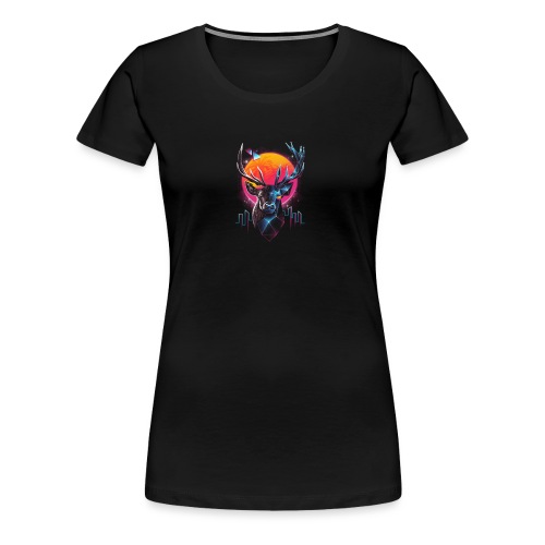 Rad Stag, Neon infused stag - Women's Premium T-Shirt
