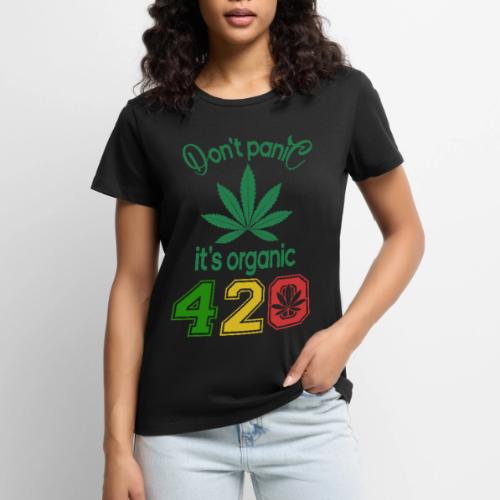 Joshing 420 Organic Herb Weed Marijuana Design - Women's Premium T-Shirt