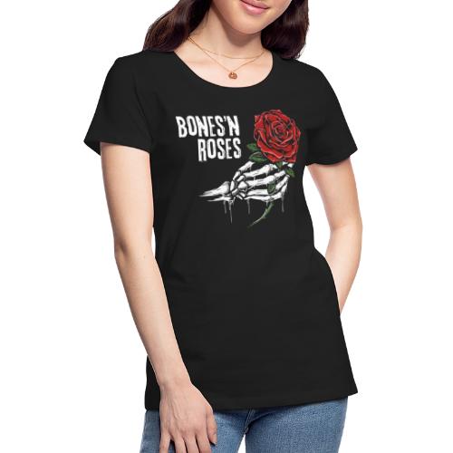 skull bones roses - Women's Premium T-Shirt