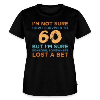 60th Birthday Survival - Women's Premium T-Shirt - black - Front - Selfina (174cm)