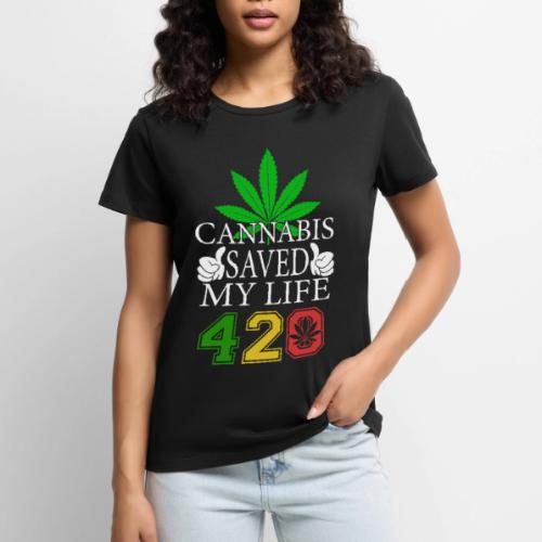 Joyous 420 Saving Herb Weed Marijuana Design - Women's Premium T-Shirt