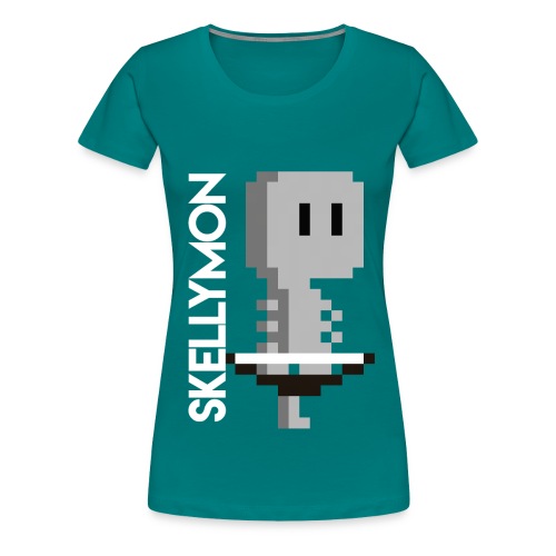 Skelly, pixelart mug - Women's Premium T-Shirt