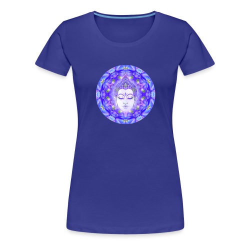 Summer Delphinium Meditation Yoga Mandala - Women's Premium T-Shirt