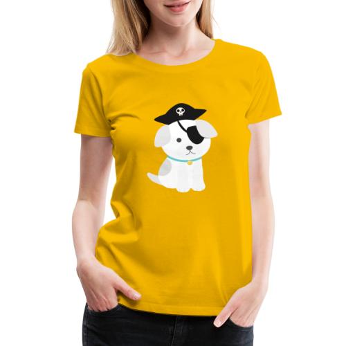 Dog with a pirate eye patch doing Vision Therapy! - Women's Premium T-Shirt