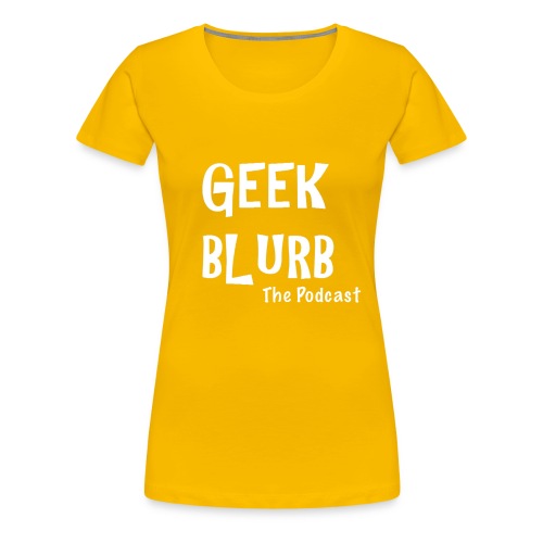 Geek Blurb (Transparent, White Logo) - Women's Premium T-Shirt