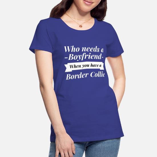 Border Collie boyfriend Women's Premium T-Shirt